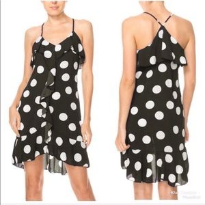 Strappy Black and White Polka Dot Dress